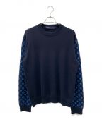 LOUIS VUITTONルイ ヴィトン）の古着「Monogram Sleeve CrewNeck Knit/モノグラム スリーブ クルーネック ニット」｜ネイビー