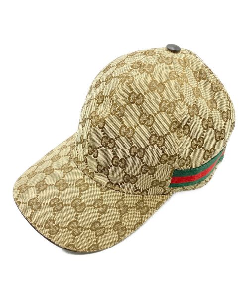 GUCCI（グッチ）GUCCI (グッチ) GGキャンバスキャップ ベージュ サイズ:L/59の古着・服飾アイテム