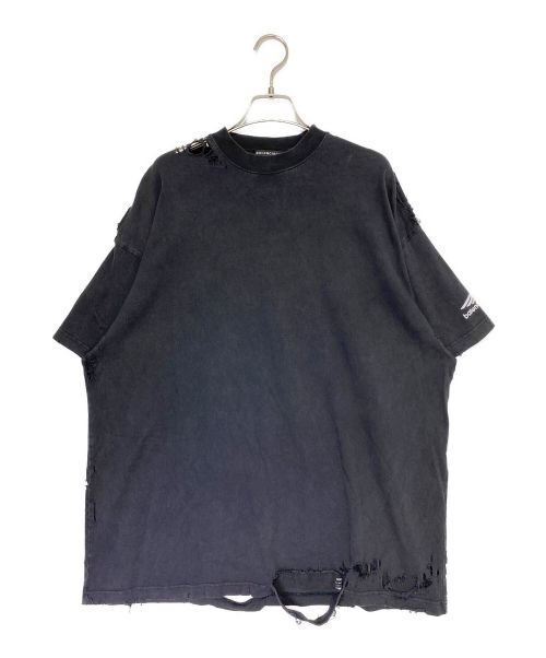 BALENCIAGA（バレンシアガ）BALENCIAGA (バレンシアガ) OVERSIZED REPAIRED T-SHIRT グレー サイズ:Lの古着・服飾アイテム