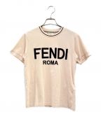 FENDIフェンディ）の古着「ロゴクルーネックTシャツ」｜ピンク