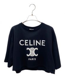 CELINE（セリーヌ）の古着「クロップドトリオンフTシャツ」｜ブラック