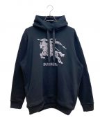 BURBERRYバーバリー）の古着「Embroidered logo hoodie（刺繍ロゴパーカー）」｜ブラック