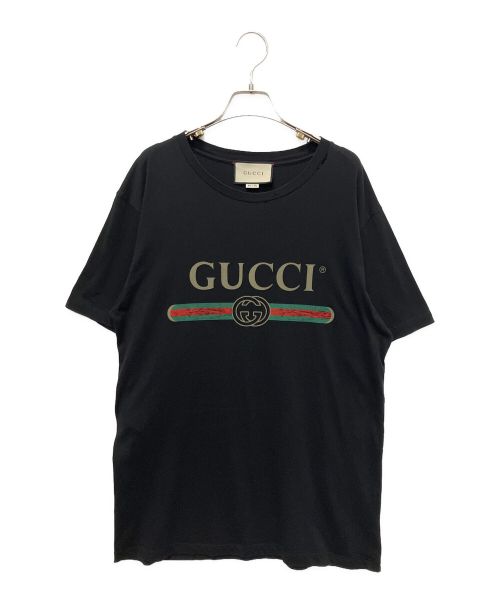 GUCCI（グッチ）GUCCI (グッチ) GUCCI ロゴ ウォッシュドオーバーサイズ Tシャツ ブラック サイズ:Sの古着・服飾アイテム