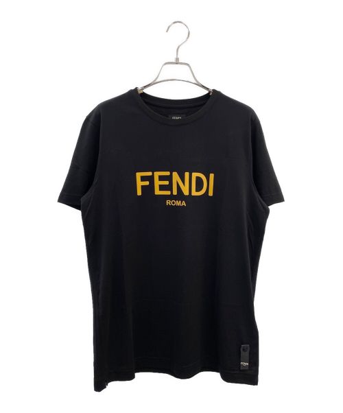 FENDI（フェンディ）FENDI (フェンディ) ロゴコットンＴシャツ ブラック サイズ:Sの古着・服飾アイテム