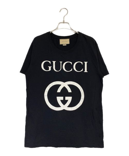 GUCCI（グッチ）GUCCI (グッチ) ロゴTシャツ ブラック サイズ:Mの古着・服飾アイテム