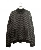 LOUIS VUITTONルイ ヴィトン）の古着「21AW XL damier-jacquard-zip-through-bomber  ダミエジャカードジップスルーボンバー」｜グレー