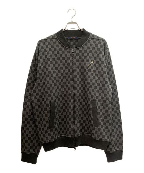 LOUIS VUITTON（ルイ ヴィトン）LOUIS VUITTON (ルイ ヴィトン) 21AW XL damier-jacquard-zip-through-bomber  ダミエジャカードジップスルーボンバー グレー サイズ:XLの古着・服飾アイテム