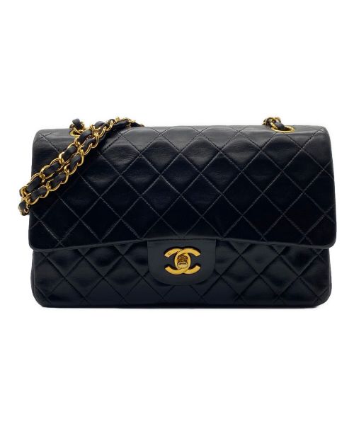 CHANEL（シャネル）CHANEL (シャネル) マトラッセ ダブルフラップチェーンショルダーバッグ ブラック サイズ:25の古着・服飾アイテム