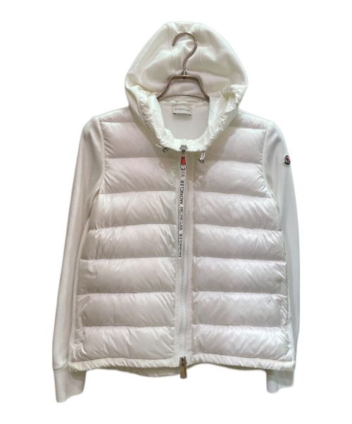 MONCLER（モンクレール）MONCLER (モンクレール) ダウン切替ジップパーカー ホワイトの古着・服飾アイテム