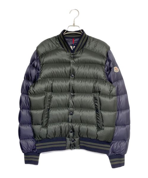 MONCLER（モンクレール）MONCLER (モンクレール) BRADFORD/ダウンジャケット グリーン×ネイビー サイズ:2の古着・服飾アイテム