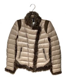 MONCLER（モンクレール）の古着「Cropped Fur Down Jacket（クロップドファーダウンジャケット）」｜ベージュ