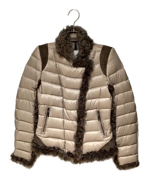 MONCLER（モンクレール）MONCLER (モンクレール) Cropped Fur Down Jacket（クロップドファーダウンジャケット） ベージュ サイズ:1の古着・服飾アイテム