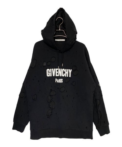 GIVENCHY（ジバンシィ）GIVENCHY (ジバンシィ) デストロイ加工パーカー ブラック サイズ:Sの古着・服飾アイテム