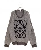 LOEWEロエベ）の古着「Loewe Anagram Alpaca Knit (ロエベアナグラムアルパカアナグラムニット)」｜グレー