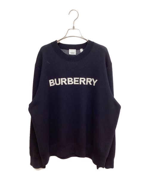 BURBERRY（バーバリー）BURBERRY (バーバリー) プルオーバーロゴニット ブラック サイズ:Lの古着・服飾アイテム