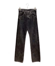 Maison Margiela（メゾンマルジェラ）の古着「Paint straight jeans（ペイントストレートジーンズ）」｜ブラック