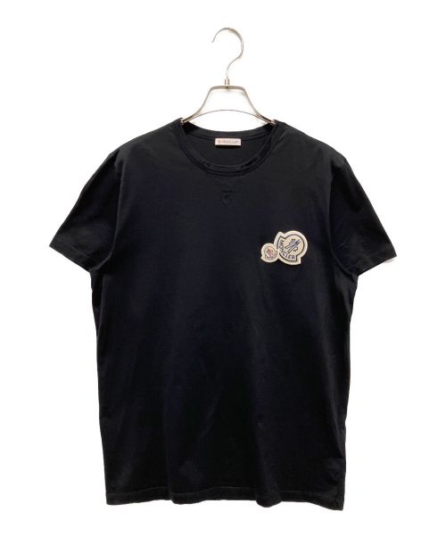 MONCLER（モンクレール）MONCLER (モンクレール) ダブルワッペンロゴTシャツ ブラック サイズ:Mの古着・服飾アイテム