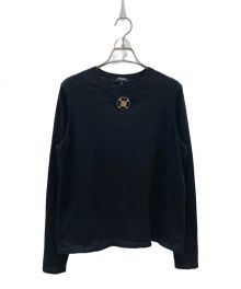 CHANEL（シャネル）の古着「カメリアモチーフカシミヤニット」｜ブラック