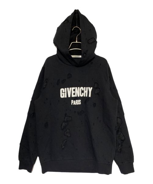 GIVENCHY（ジバンシィ）GIVENCHY (ジバンシィ) デストロイロゴパーカー ブラック サイズ:Sの古着・服飾アイテム