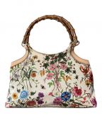 GUCCIグッチ）の古着「Flora Bamboo Tote Bag（フローラバンブートートバッグ）」