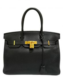 HERMES（エルメス）の古着「バーキン30/ハンドバッグ/シルバー金具/トリヨンクレマンス/▢N刻印」｜ブラック