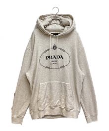 PRADA（プラダ）の古着「Embroidery Logo Hoodie（エンブロイダリーロゴフーディー）」｜アイボリー