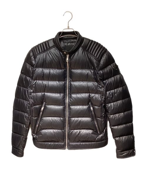 PRADA（プラダ）PRADA (プラダ) Biker's Down Jacket（バイカーズダウンジャケット） ブラック サイズ:48の古着・服飾アイテム