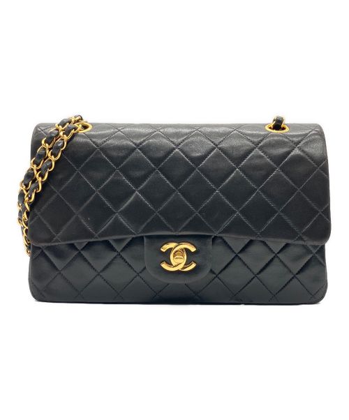 CHANEL（シャネル）CHANEL (シャネル) マトラッセ25 /Wフラップチェーンショルダーバッグ ブラック サイズ:25の古着・服飾アイテム