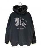 BURBERRYバーバリー）の古着「Embroidered logo hoodie（刺繍ロゴパーカー）」｜ブラック