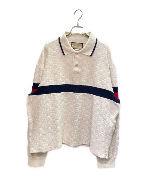 GUCCI（グッチ）GUCCI (グッチ) テリークロス ポロシャツ アイボリー サイズ:XLの古着・服飾アイテム