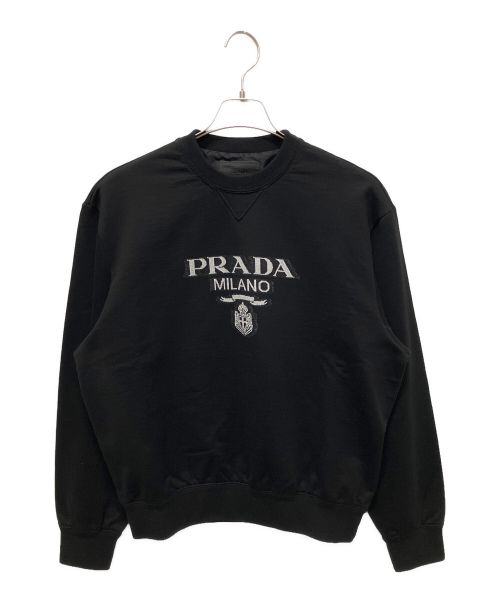 PRADA（プラダ）PRADA (プラダ) ロゴプリントスウェット ブラック サイズ:Mの古着・服飾アイテム