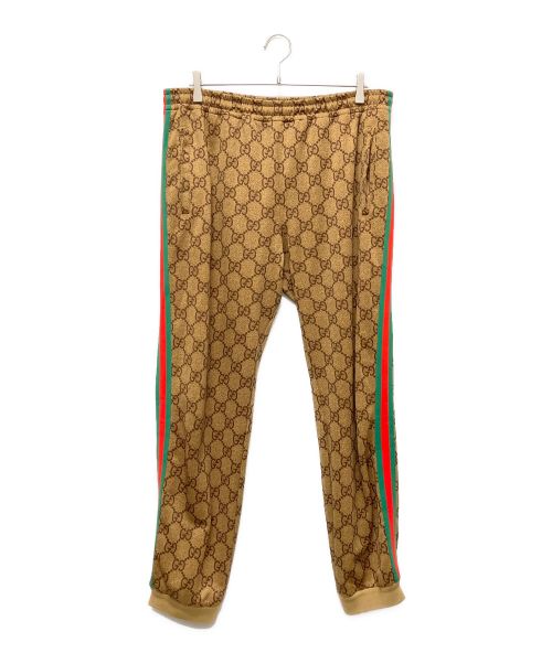 GUCCI（グッチ）GUCCI (グッチ) GGテクニカルジャージージョギングパンツ ブラウン サイズ:XLの古着・服飾アイテム