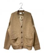 BURBERRYバーバリー）の古着「Logo Intarsia Knit Cardigan（ロゴインターシャニットカーディガン）」｜ブラウン