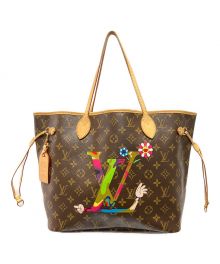 LOUIS VUITTON×村上隆（ルイ ヴィトン×ムラカミタカシ）の古着「ネヴァーフルMM トートバッグ」｜ブラウン