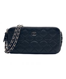 CHANEL（シャネル）の古着「マトラッセ ダブルフェイス チェーンウォレット」｜ブラック