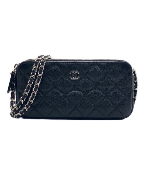 CHANEL（シャネル）CHANEL (シャネル) マトラッセ ダブルフェイス チェーンウォレット ブラックの古着・服飾アイテム