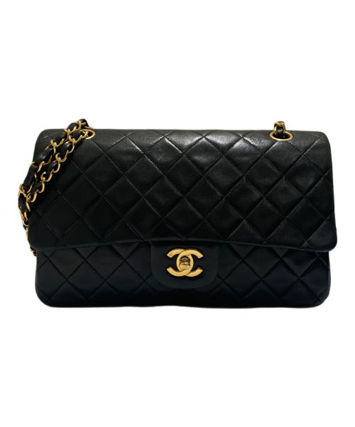 CHANEL（シャネル）CHANEL (シャネル) マトラッセ25/Wフラップチェーンショルダーバッグ ブラック サイズ:25の古着・服飾アイテム