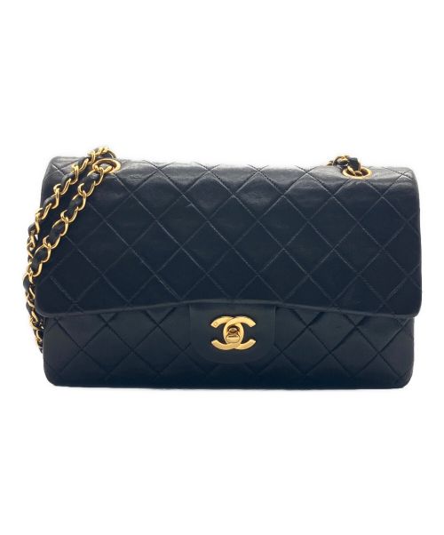 CHANEL（シャネル）CHANEL (シャネル) マトラッセ25/Wフラップチェーンショルダーバッグ ブラック サイズ:25の古着・服飾アイテム