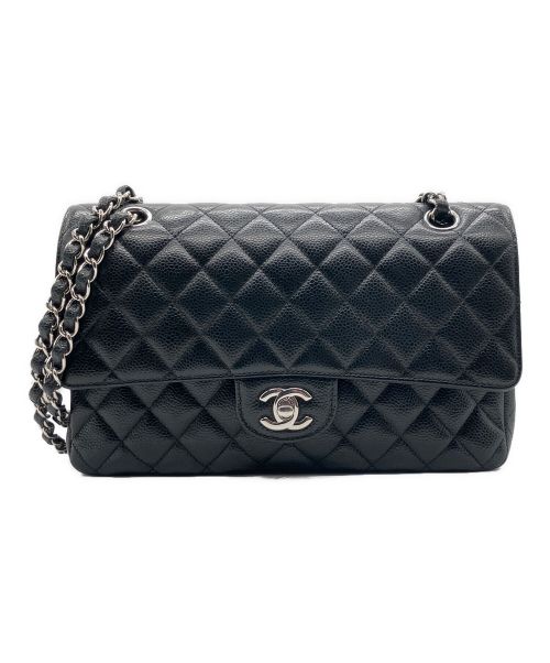 CHANEL（シャネル）CHANEL (シャネル) マトラッセ25/Wフラップチェーンショルダーバッグ ブラック サイズ:25の古着・服飾アイテム