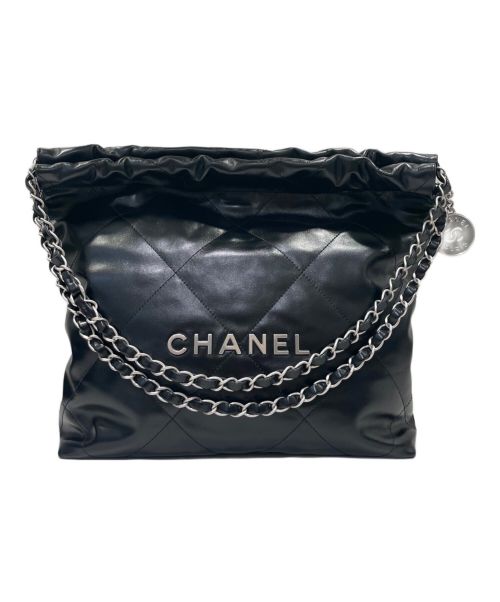 CHANEL（シャネル）CHANEL (シャネル) シャネル22 チェーンショルダーバッグ ブラック×シルバー金具の古着・服飾アイテム