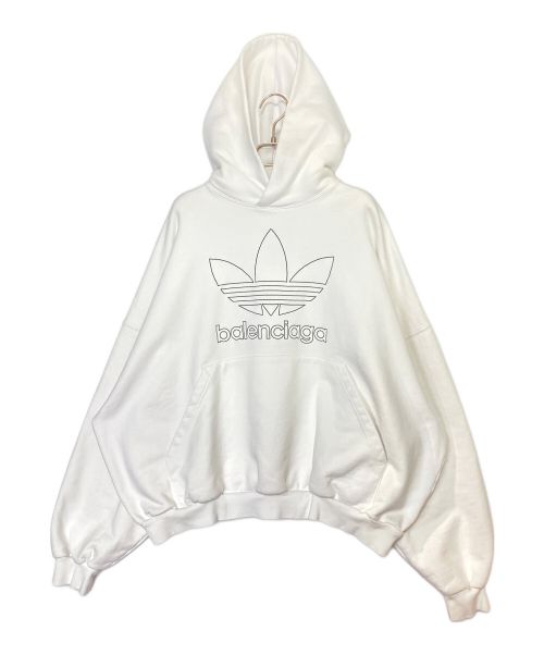 BALENCIAGA（バレンシアガ）BALENCIAGA (バレンシアガ) adidas (アディダス) ロゴパーカー ホワイト サイズ:Lの古着・服飾アイテム