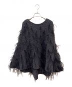 MYLANマイラン）の古着「Feather Fringe Poncho」｜グレー