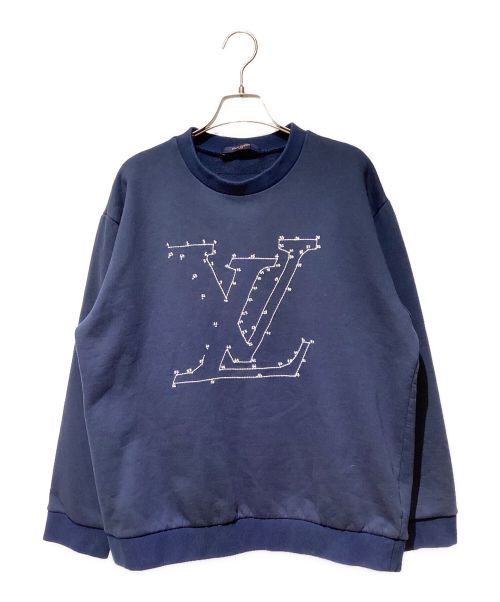 LOUIS VUITTON（ルイ ヴィトン）LOUIS VUITTON (ルイ ヴィトン) LV Stitch Embroidery Sweatshirt（LVステッチエンブロイダリースウェット） ネイビー サイズ:XLの古着・服飾アイテム