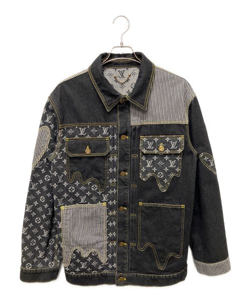 LOUIS VUITTON（ルイ ヴィトン）LOUIS VUITTON (ルイ ヴィトン) 22SS NIGO モノグラムクレイジーデニムカバーオール ブラック サイズ:46の古着・服飾アイテム