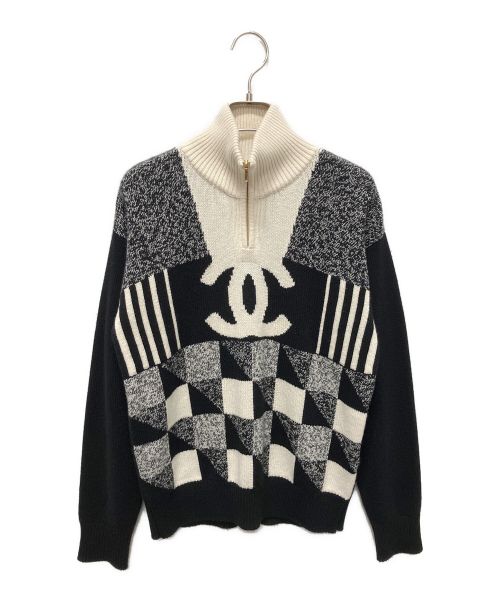 CHANEL（シャネル）CHANEL (シャネル) ココマークハーフジップニット ブラック サイズ:38の古着・服飾アイテム