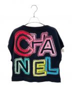 CHANELシャネル）の古着「カシミヤ混 ロゴ ニット ベスト」｜ブラック