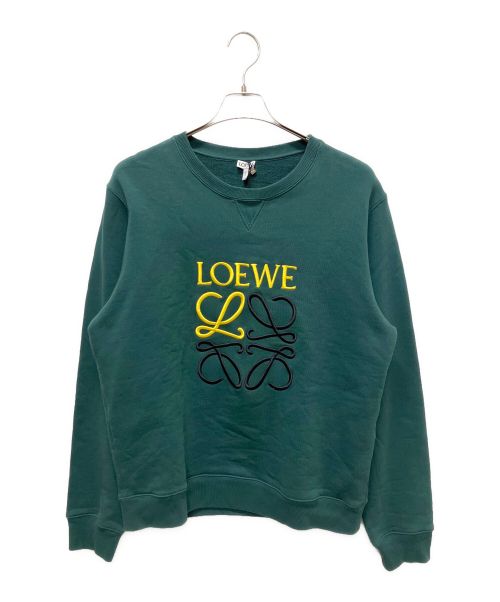 LOEWE（ロエベ）LOEWE (ロエベ) ロエベ アナグラム レギュラーフィット スウェットシャツ グリーン サイズ:XLの古着・服飾アイテム