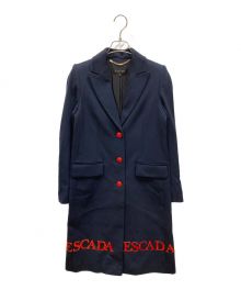 ESCADA（エスカーダ）の古着「ロゴ 3B チェスター ロングコート 」｜ネイビー