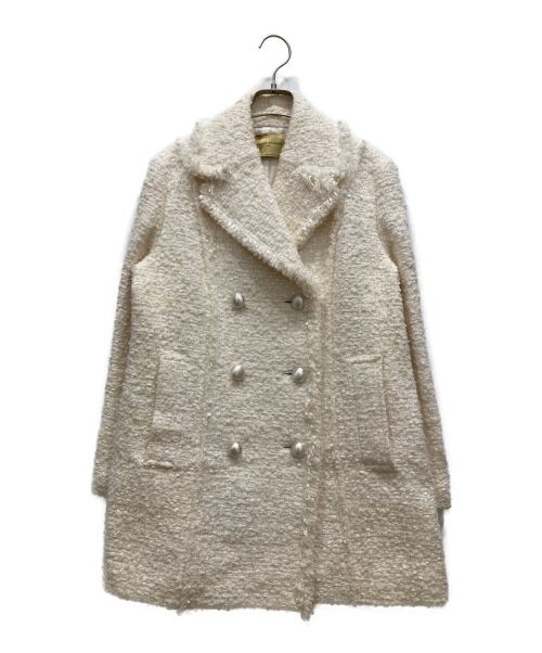 UNITED ARROWS（ユナイテッドアローズ）UNITED ARROWS (ユナイテッドアローズ) double tweed coat ダブル ツイードコート ホワイト サイズ:36の古着・服飾アイテム