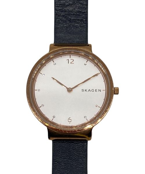 SKAGEN（スカーゲン）SKAGEN (スカーゲン) ANCHER ダークブルーレザーウォッチの古着・服飾アイテム